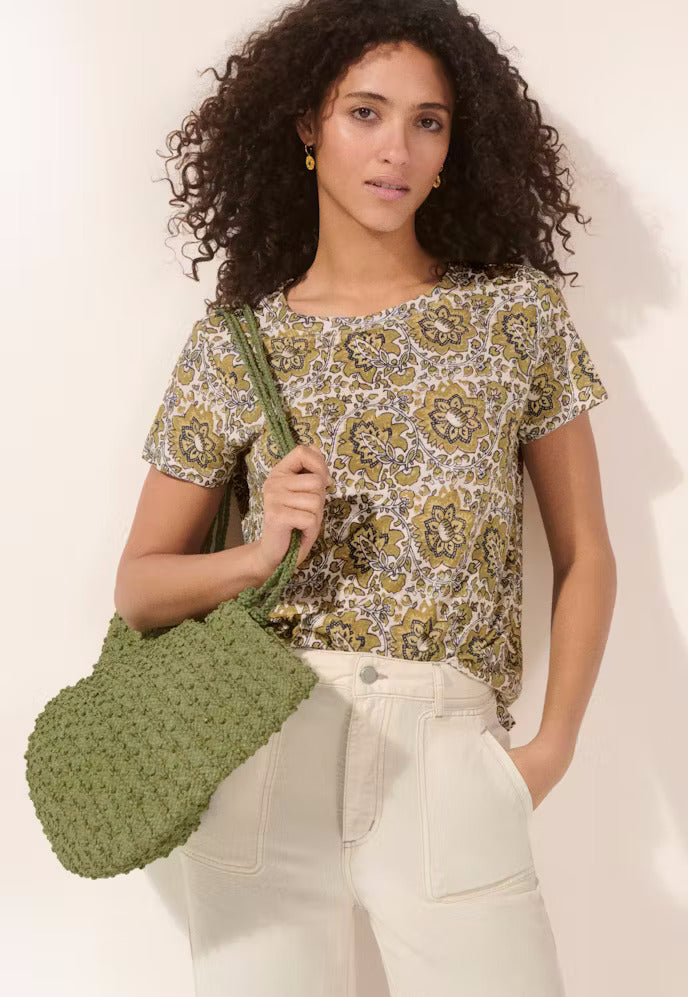 Printed T-shirt Linen jersey