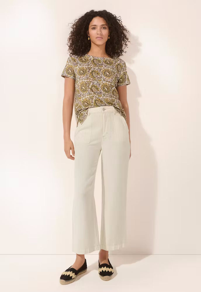 Printed T-shirt Linen jersey