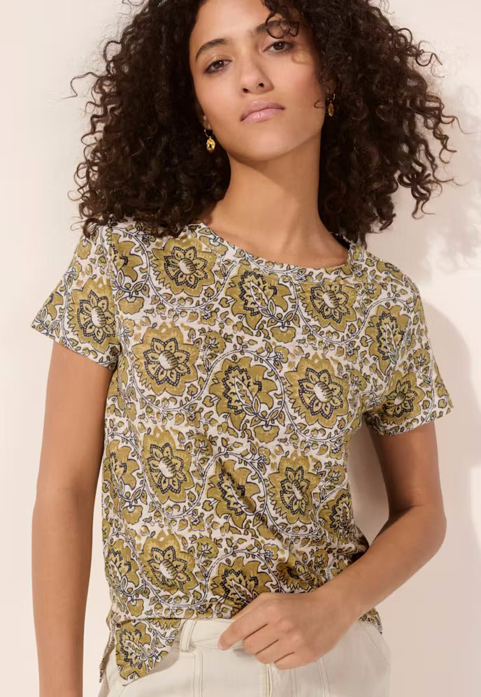 Printed T-shirt Linen jersey
